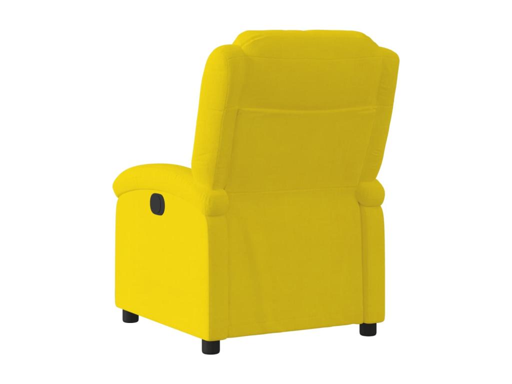 Yellow velvet reclining armchair