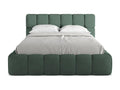 Chenille fabric storage bed 140x200 - green - Vertchez