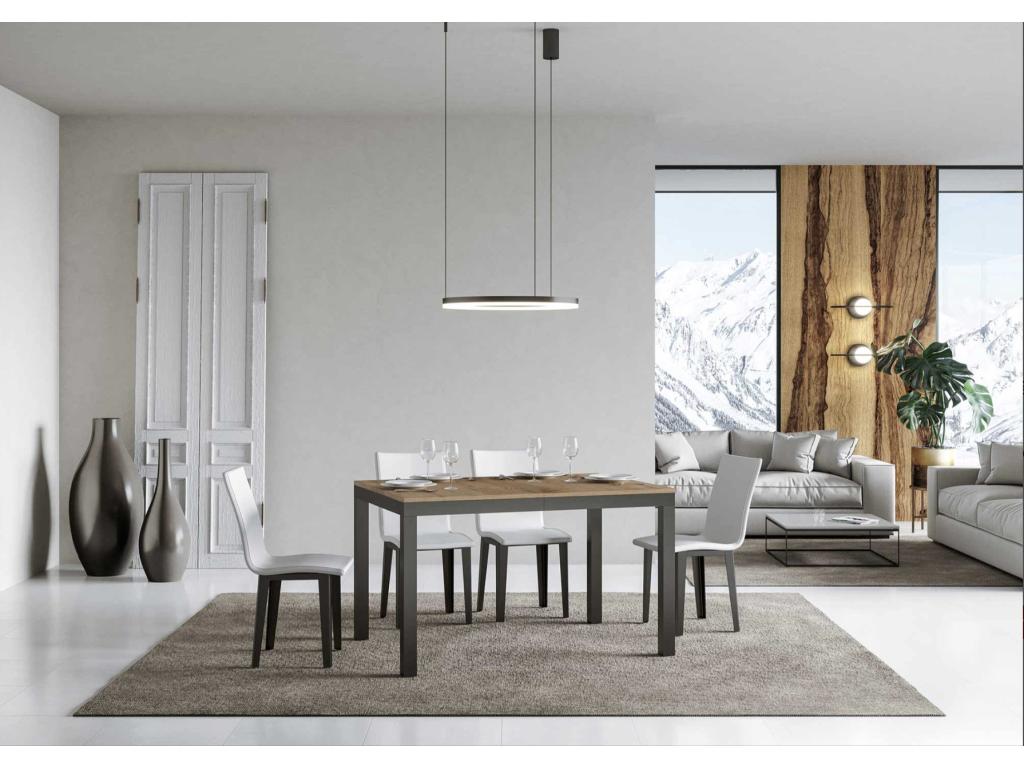 Vertchez evolution extendable dining table - Natural color - 4-leg support - Extendable width 120 to 380cm