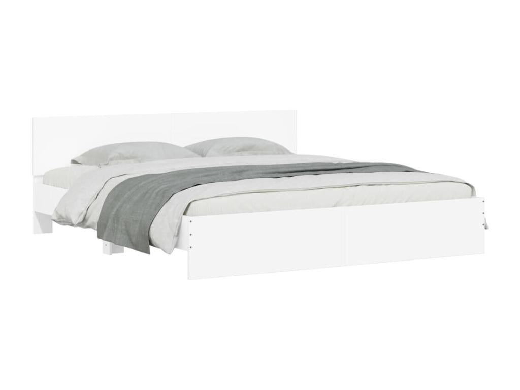 Bed frame with white headboard 200x200