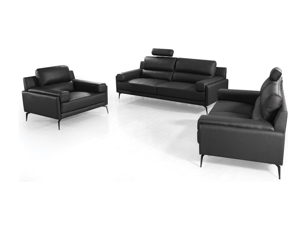 Green Leather Armchair in Black