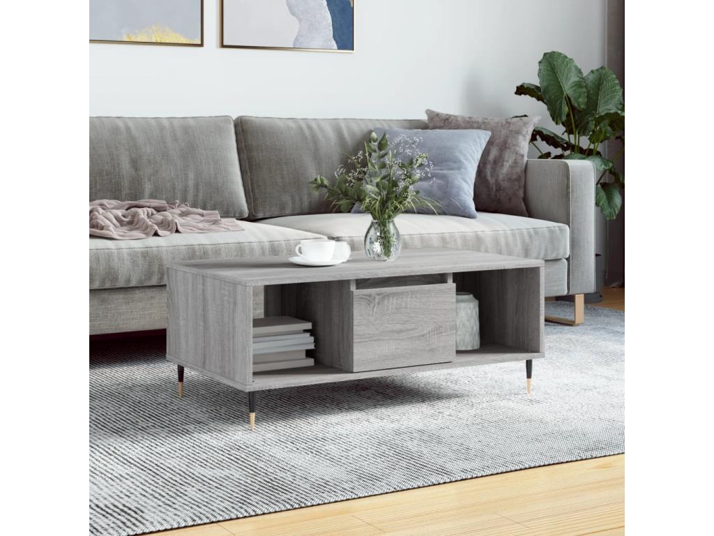 Vertchez coffee table, grey, 90x50x36.5 cm, engineered wood