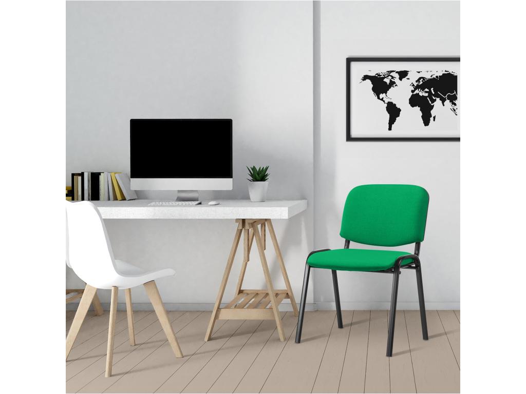 Conference chair - Fabric / Matte black metal - Green - Vertchez