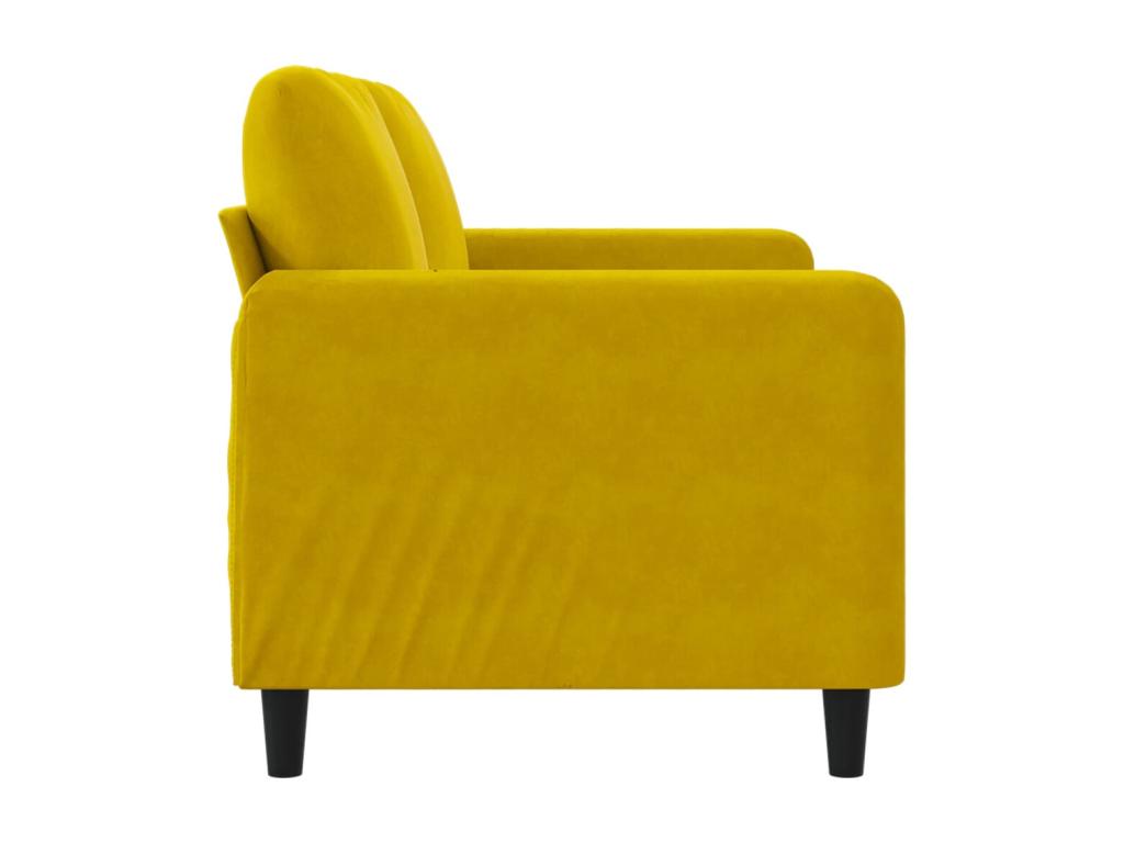 2-seater sofa, yellow, 140 cm, velvet