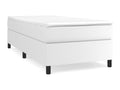 Upholstered bed base with mattress, white, 90x200 cm, faux leather