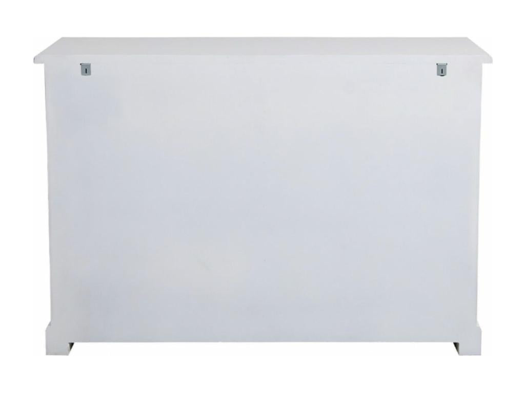 2-Door 4-Drawer Sideboard Base Cabinet, White MDF - Meublita Island Meublita