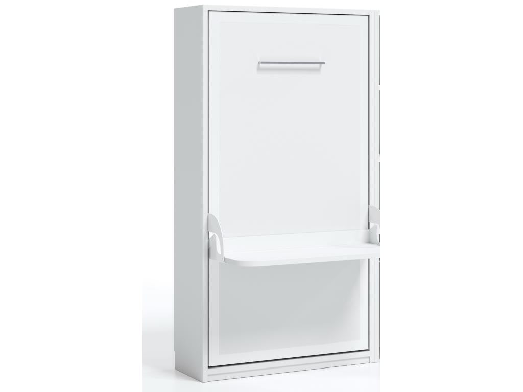 Vertical wall bed 140x190 with desk, Studante - Grey Oak front