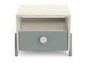 Scandinavian Bedside Table with 1 Drawer and 1 Niche, 39 cm Wide, Wood and Green - Vertchez