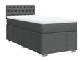 Bed base and mattress in Vertchez, dark grey, 90x190 cm, fabric
