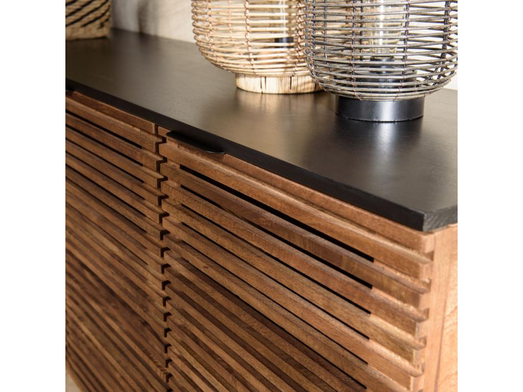 Vertchez - Mango wood sideboard with 4 openwork doors