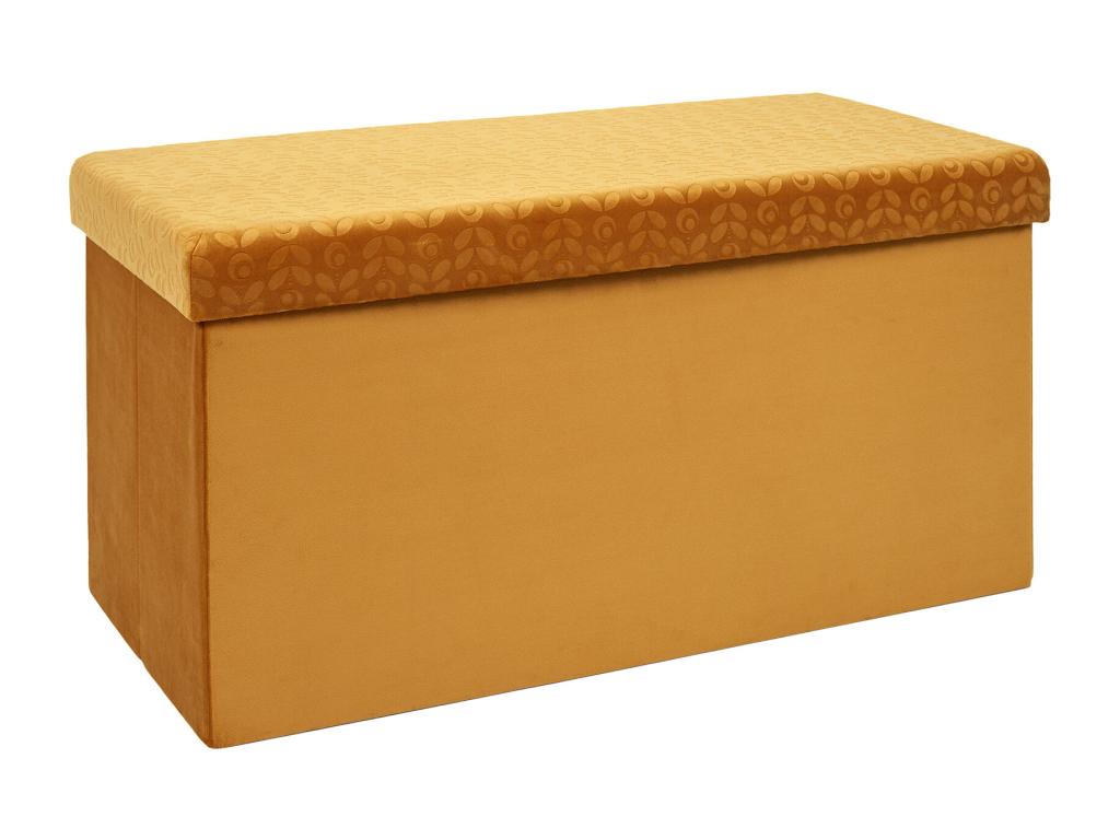 Retro Mustard Folding Bench with Storage Chest