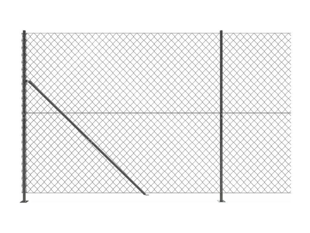 Anthracite 2.2x10 m diamond mesh fence with flange