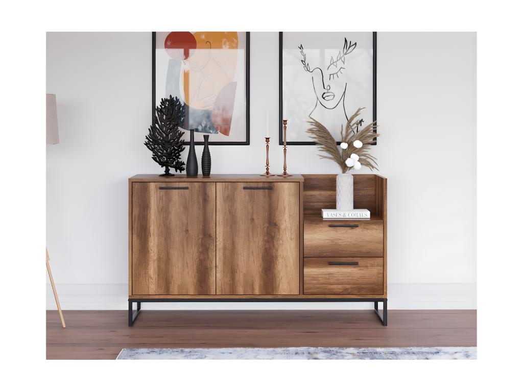 Vertchez Multi-Purpose Cabinet, Walnut, 140x45x80 cm