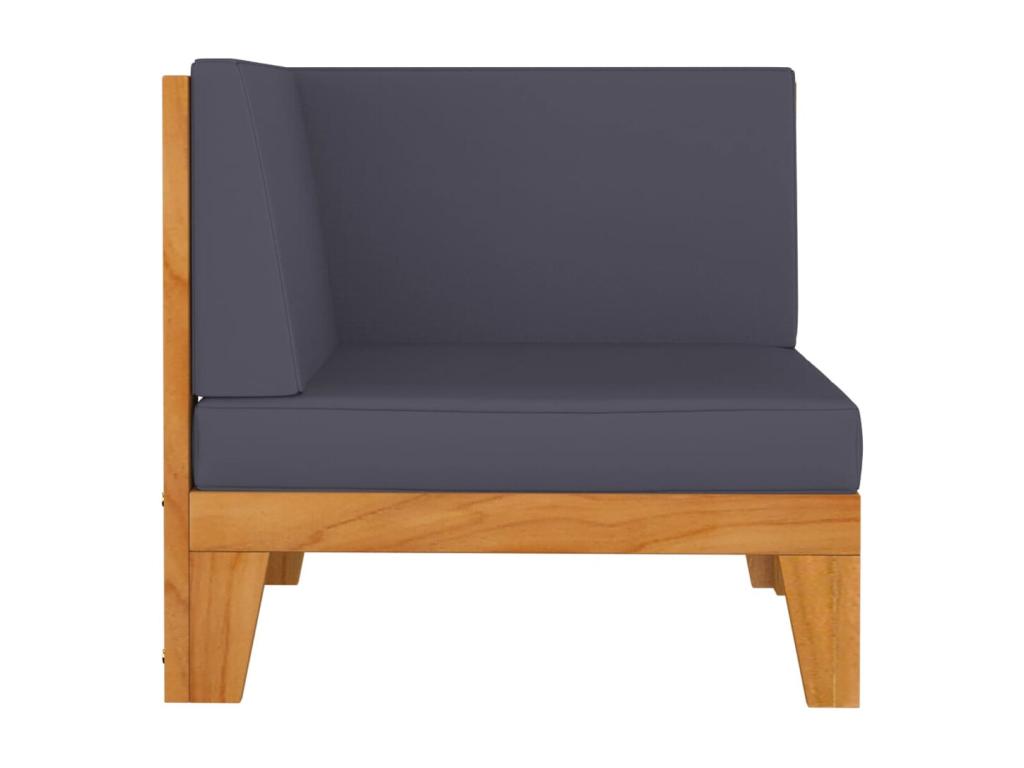 5-piece garden furniture set with cushions, solid Vertchez wood