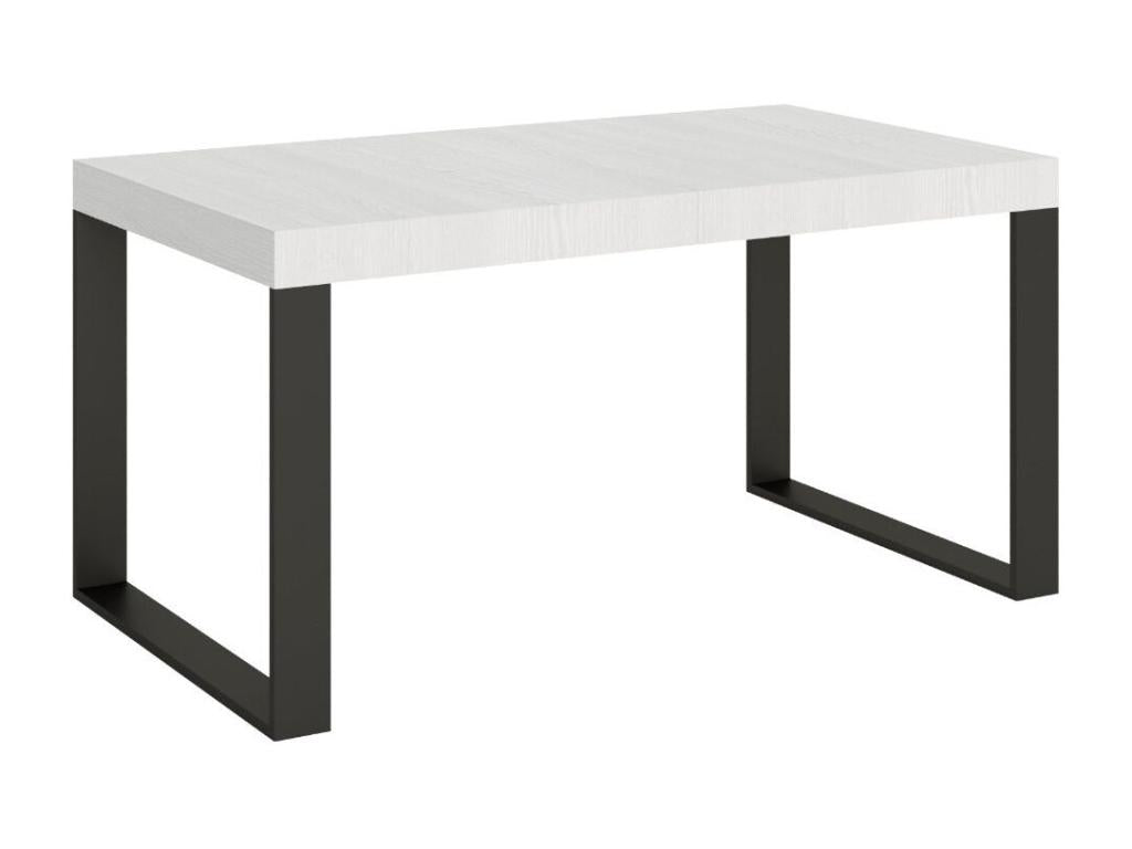 Meublita Extendable Dining Table - White - 4-Leg Base - 5 Slim Extension Leaves - Extends from 160 to 420cm