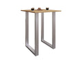 Vertchez Premium wood and aluminum bar table, high table, bistro table, Xona bar table, 80x50 cm, silver/honey oak