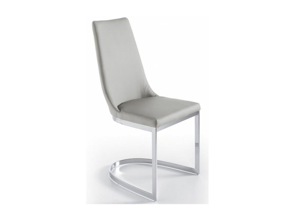 Vertchez designer chairs in faux leather and chrome-plated steel - Set of 4 - Vertchez 72 Dark Grey