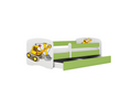 Meublita green shovel bed with drawer and 140/70 mattress