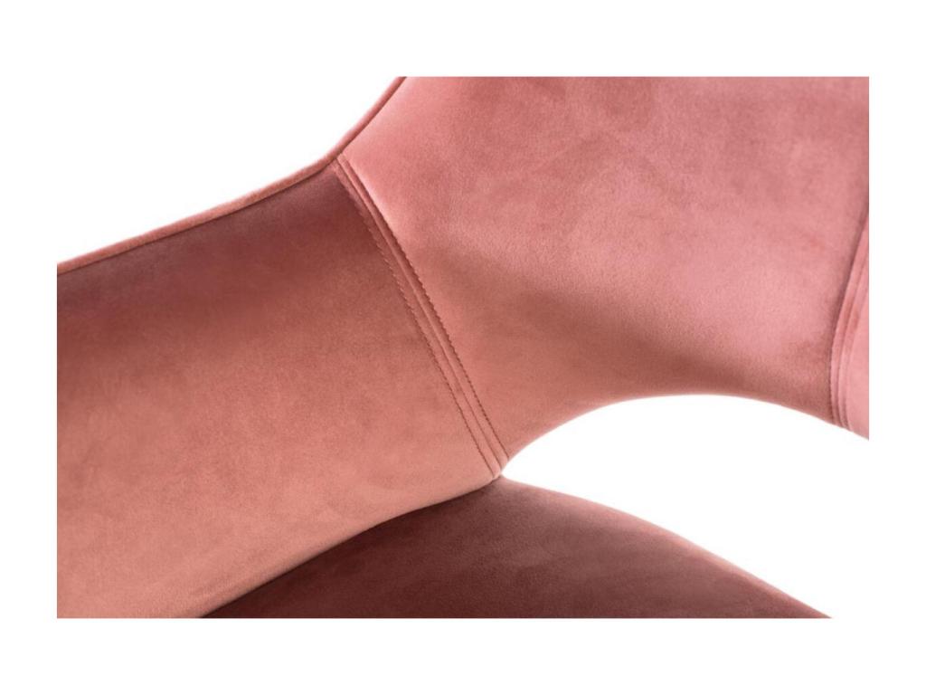 Set of 2 Pink Velvet and Wood Chairs 60x65x89cm - Vertchez