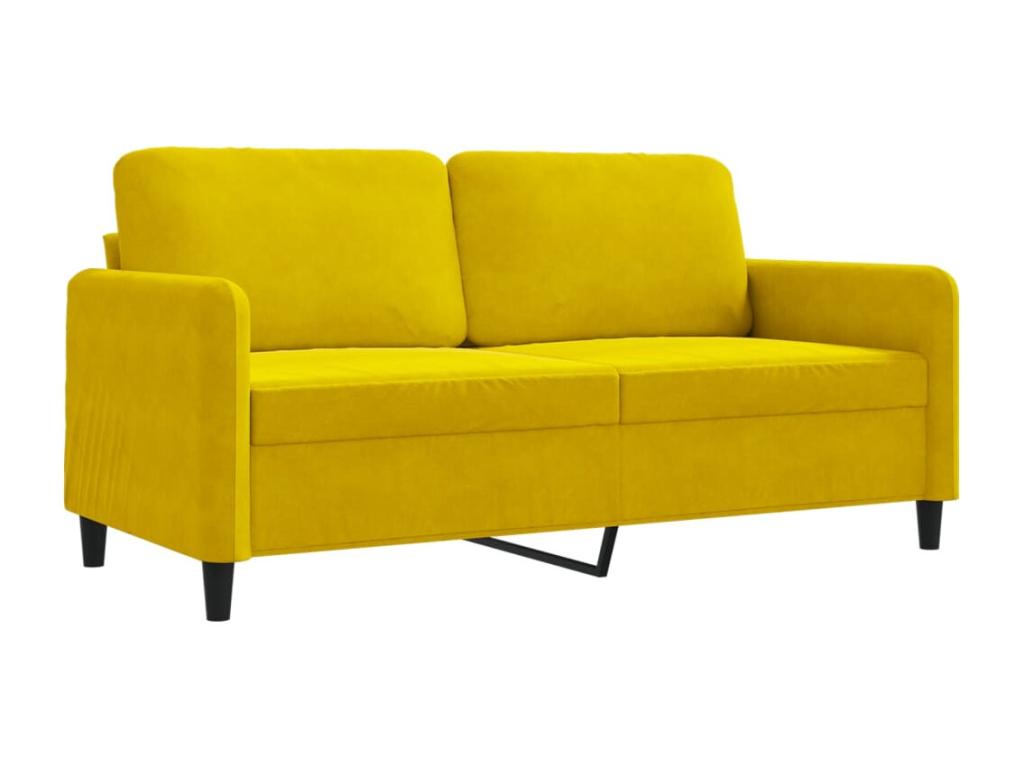 2-seater sofa, yellow, 140 cm, velvet