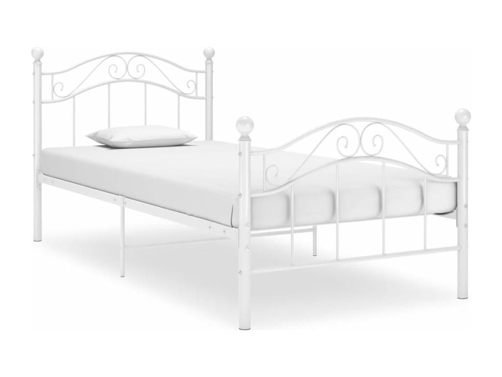 White Metal Bed Frame 100x200 cm