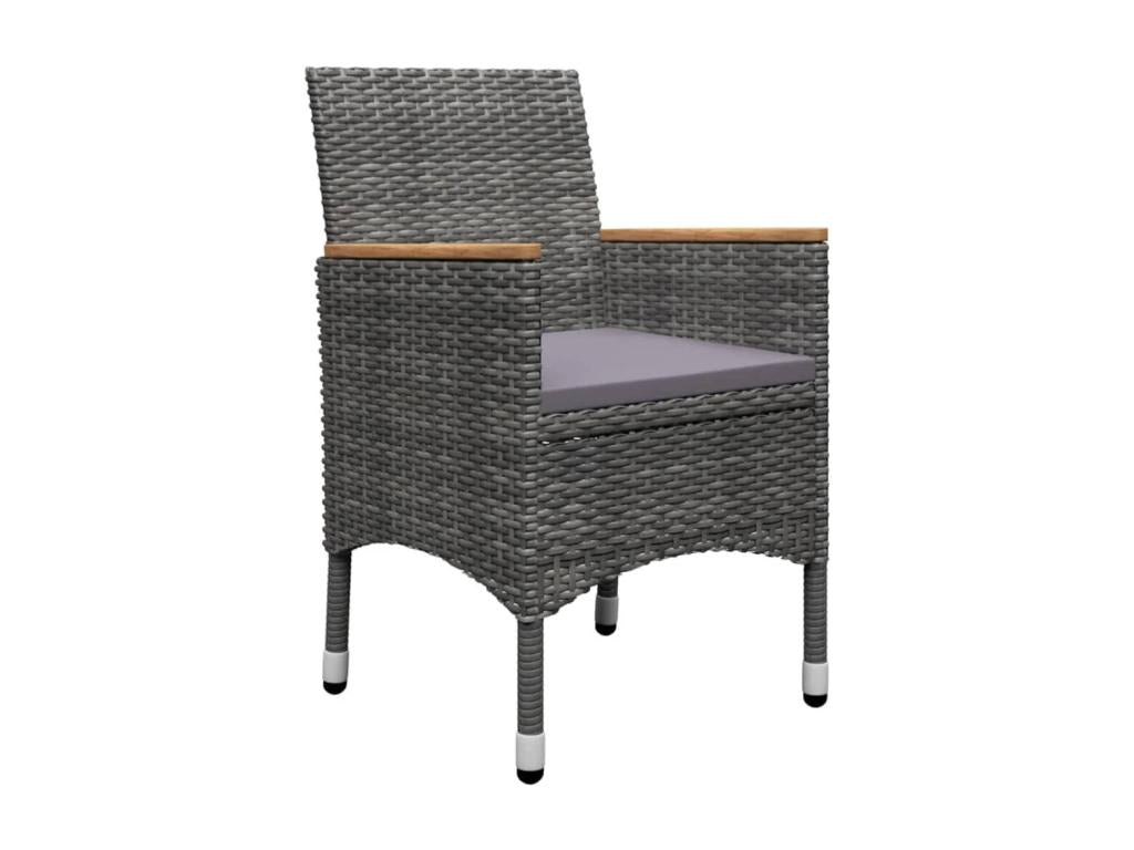 5-piece garden dining set, grey