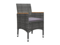 5-piece garden dining set, grey