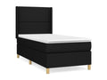 Upholstered bed base and mattress, black, 80x200 cm, fabric