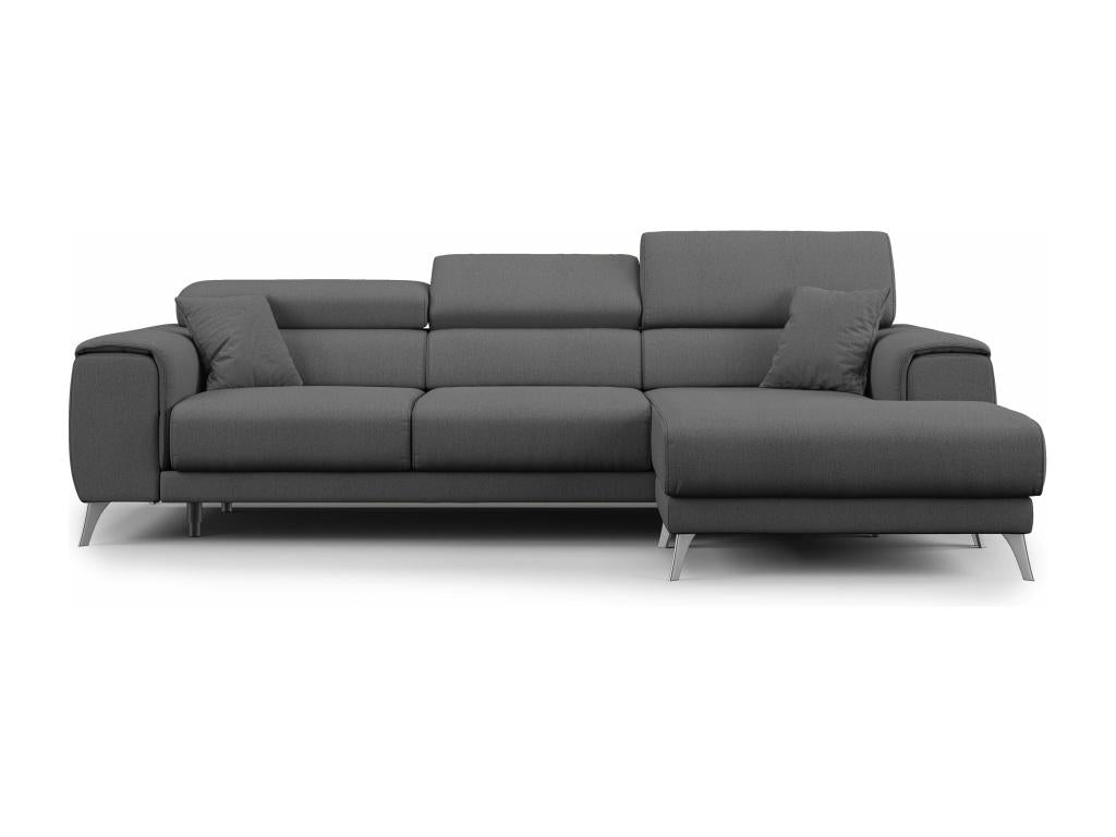 Meublita Corner Sofa with Removable Seats in Soft Stain-Resistant Fabric T05 260 cm Left Anthracite
