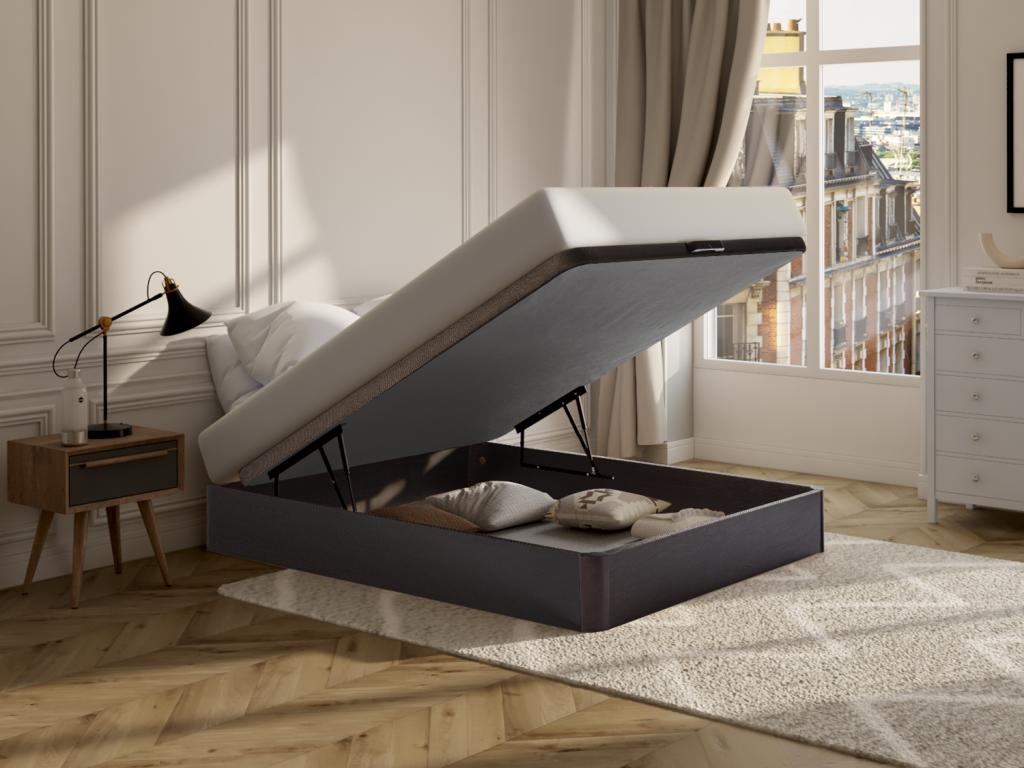 140x190 cm storage bed base - Dark natural - Vertchez