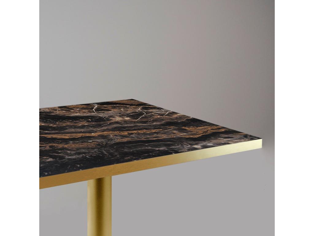 Vertchez 70x70 cm bistro table with veined marble top
