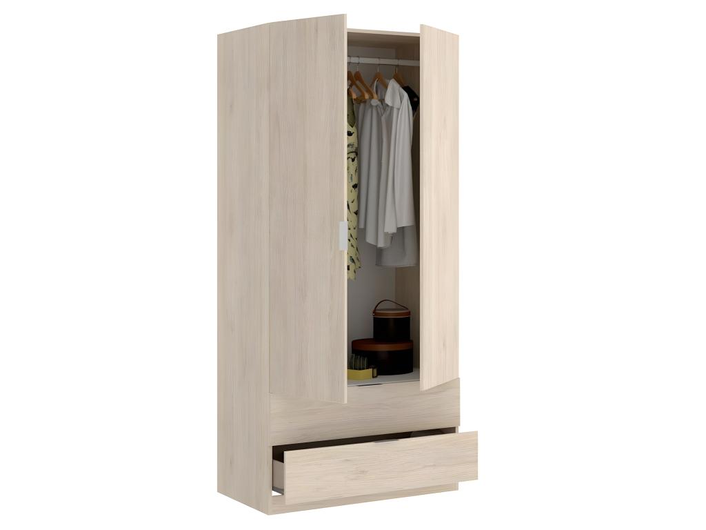 Wardrobe, cupboard, storage unit, natural color - Length 81 x Height 184 x Depth 52 cm