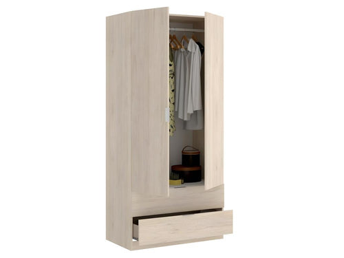 Wardrobe, cupboard, storage unit, natural color - Length 81 x Height 184 x Depth 52 cm