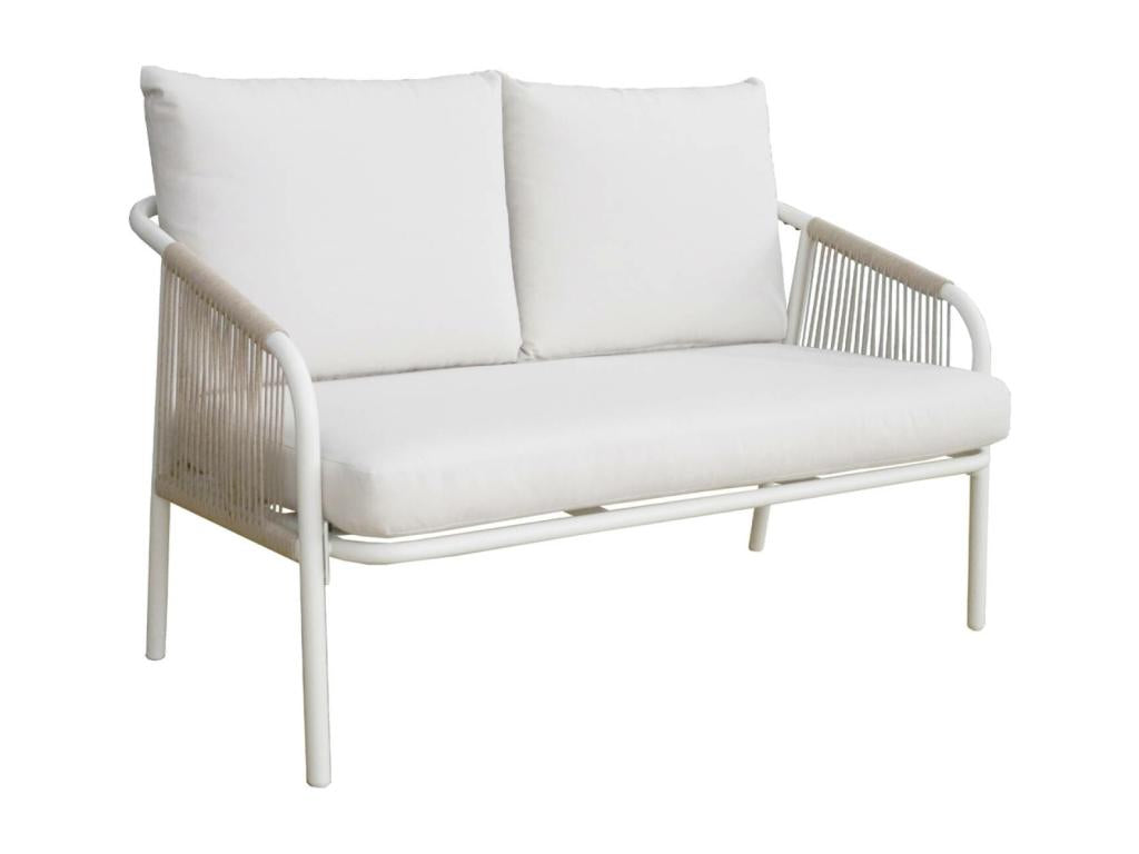 Meublita steel garden furniture set - 4 people - white and beige