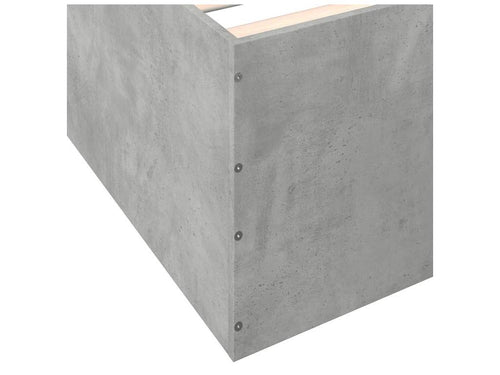 Concrete grey bed frame 150x200 engineered wood