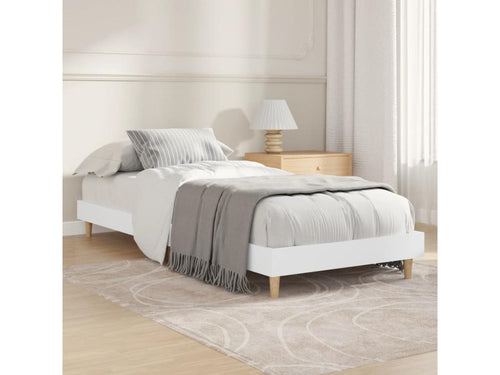 White bed frame 75x190 cm engineered wood