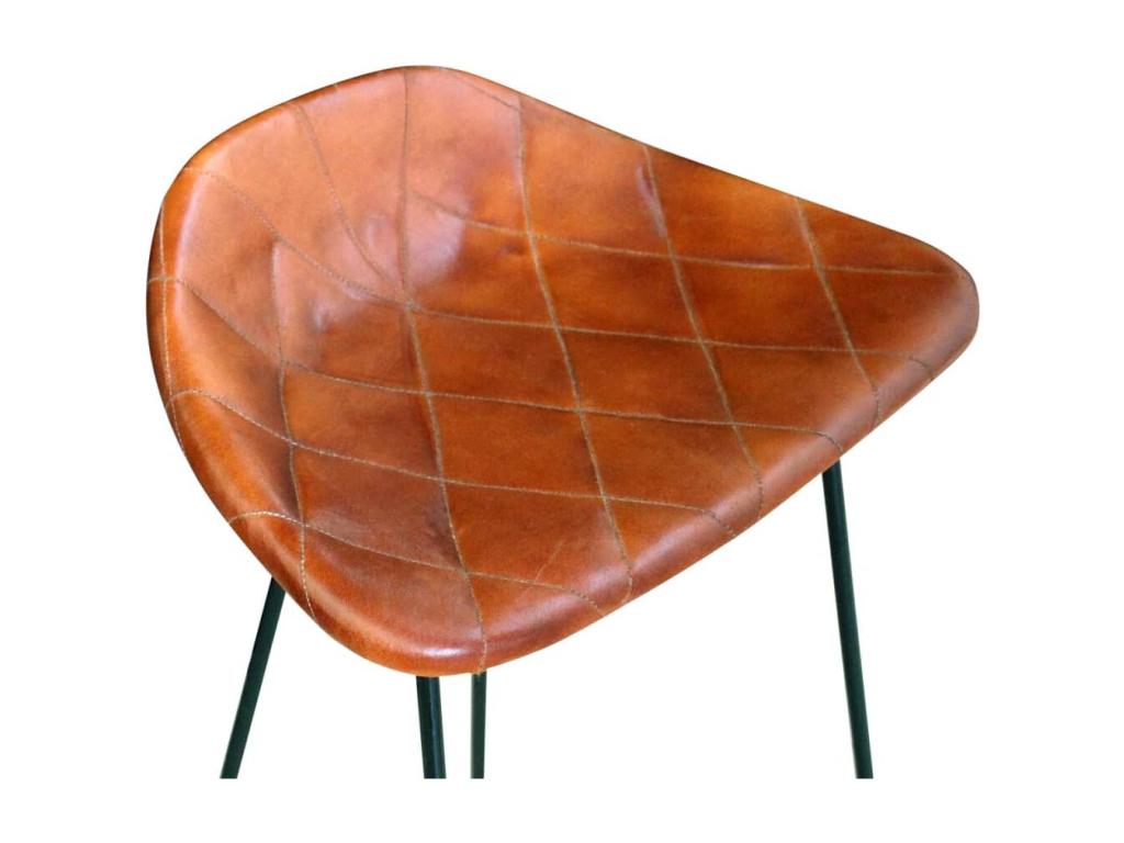 Set of two brown leather stools 42x45x86 cm 1202050