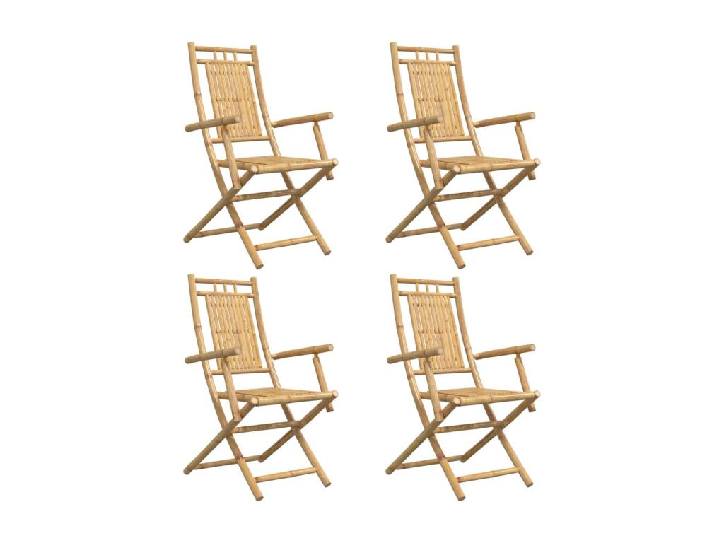 Meublita Folding Garden Chairs, Set of 4, 53x66x99 cm