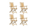Meublita Folding Garden Chairs, Set of 4, 53x66x99 cm