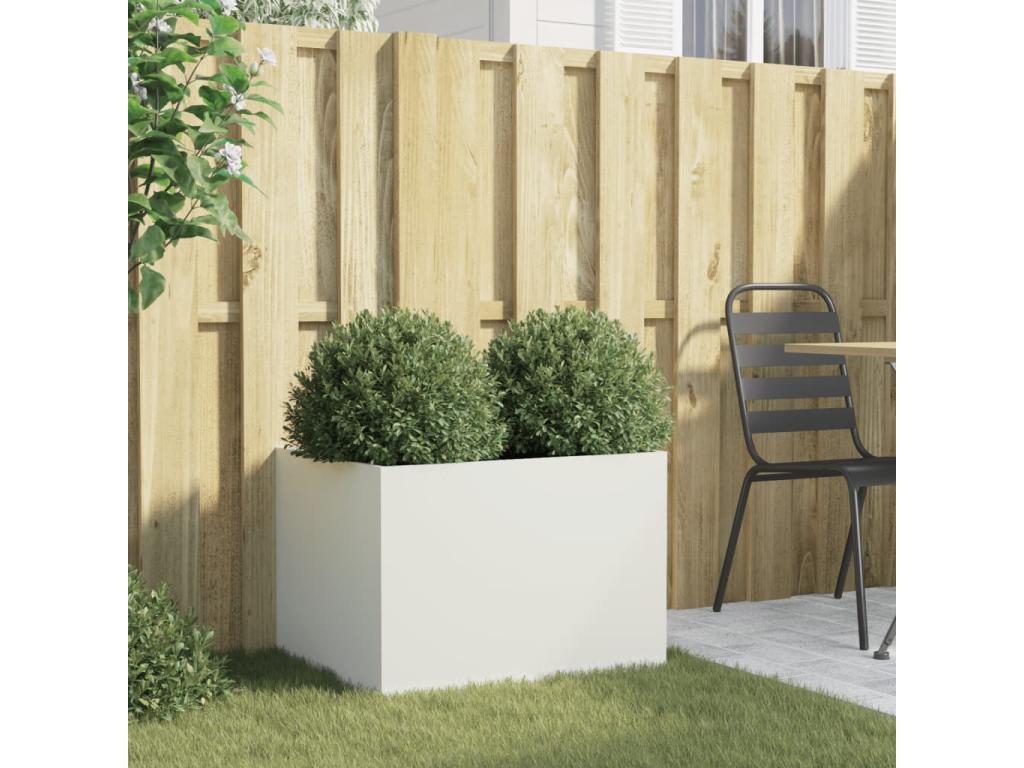 White planter 62x47x46 cm cold-rolled steel
