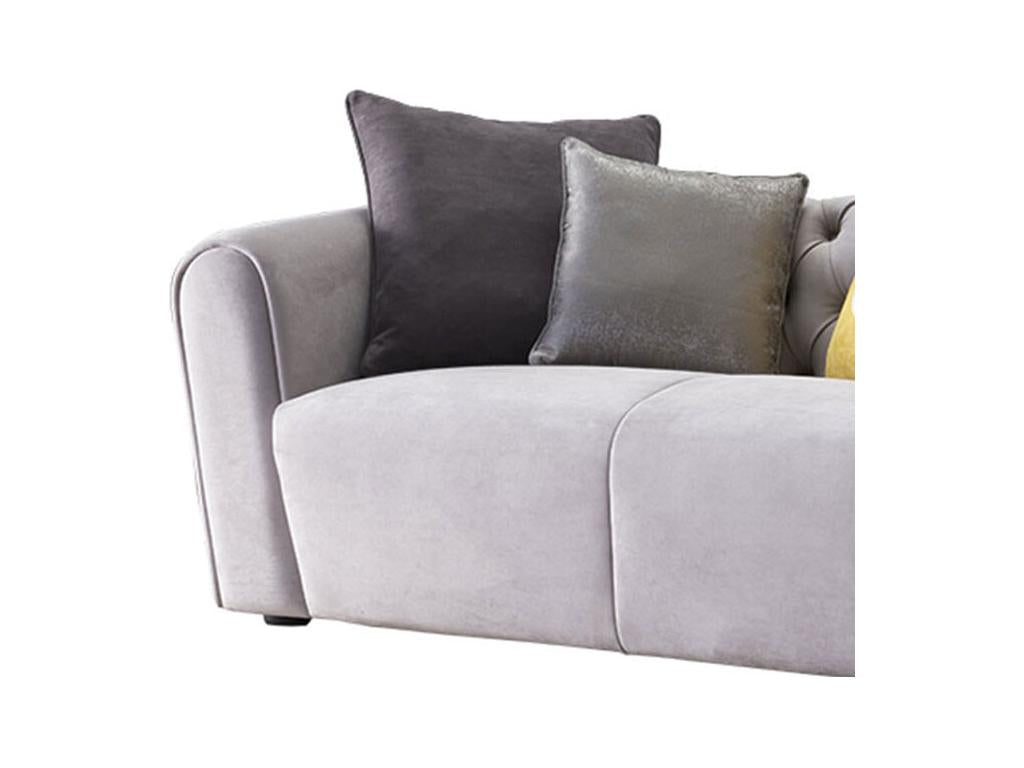 Vertchez 2-seater velvet sofa - Light grey