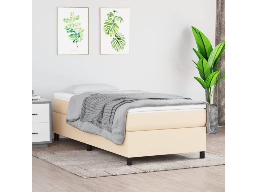 Cream bed base from Vertchez, 100x200 cm, fabric