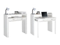Extendable computer desk with 2 drawers, white