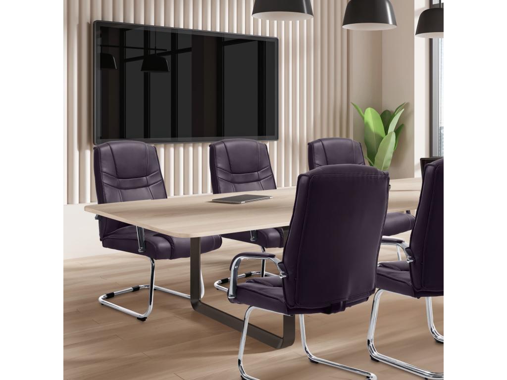 Set of 2 rocking chairs - Faux leather / Metal - Brown - Vertchez