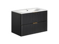 80cm Vertchez Black Single Inset Basin Vanity Unit