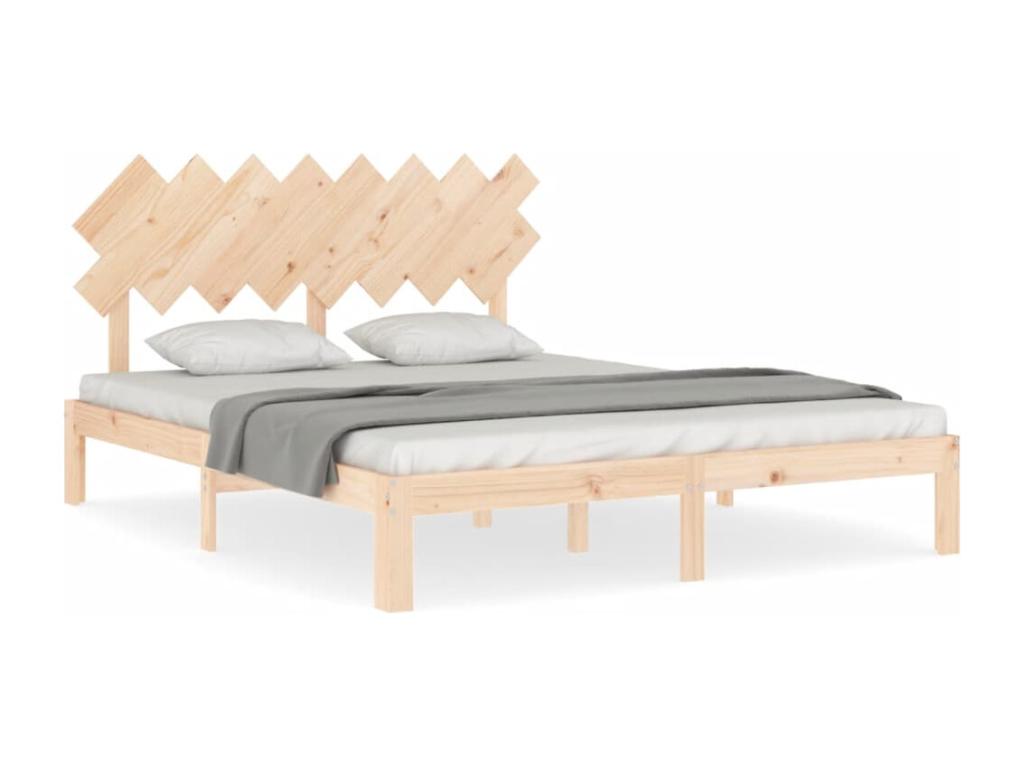 Bed frame without mattress 160x200 cm solid pine wood