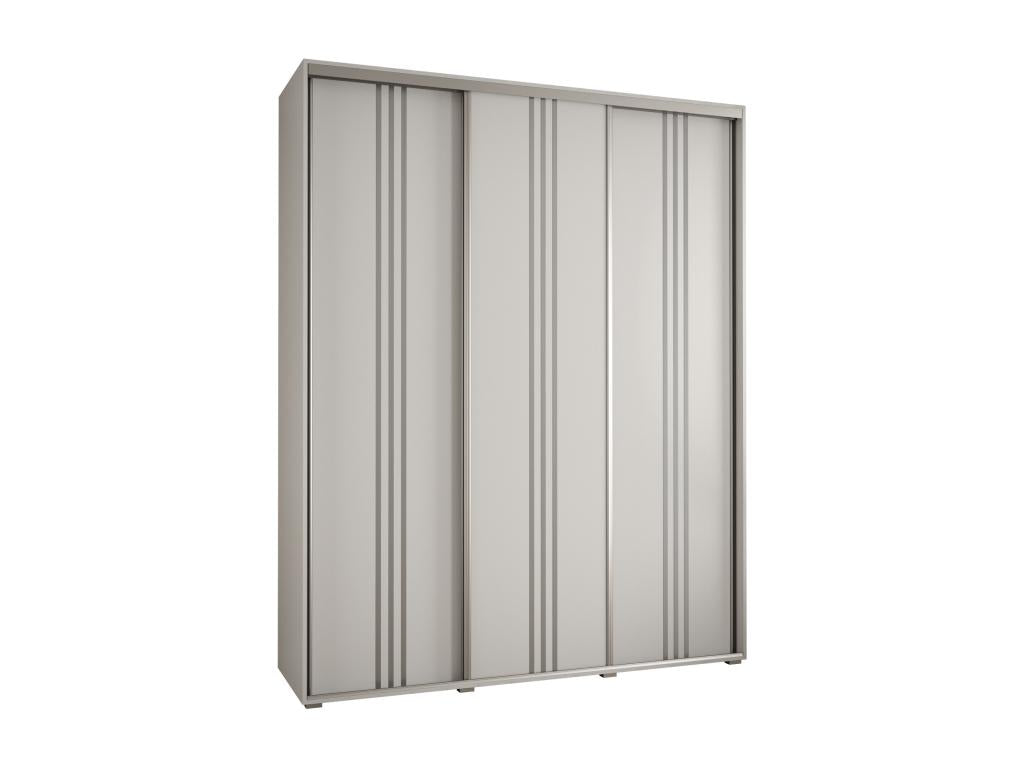 Meublita 6 Sliding Door Wardrobe 235.2/190/60 3 Doors White/White/Silver