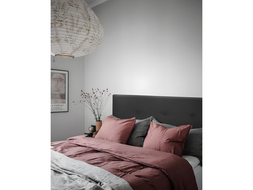 Faux leather headboard with black buttons, 150x80cm - Vertchez