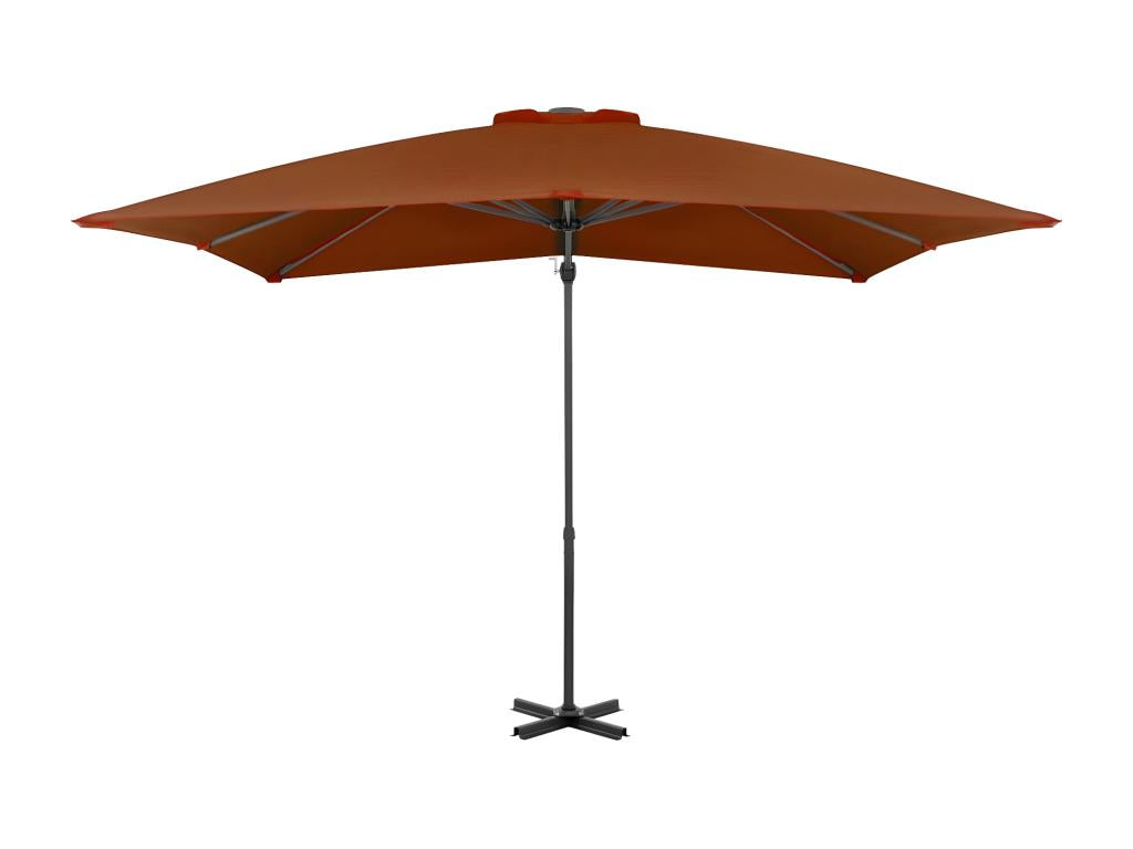 Cantilever parasol with aluminum pole, terracotta, 250x250 cm