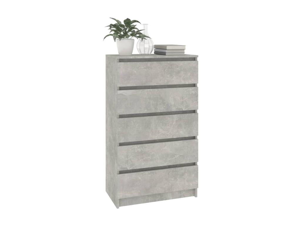 Concrete Grey Chest of Drawers 60x36x103 Engineered Wood